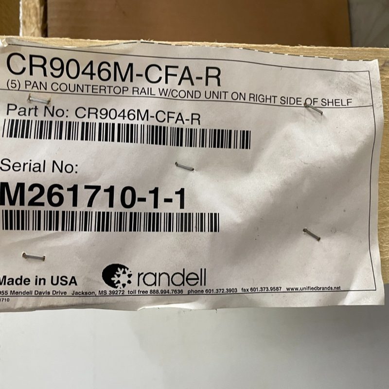 New Randell CR9046M-CFA-R Pan Countertop Rail with Condenser - Image 6