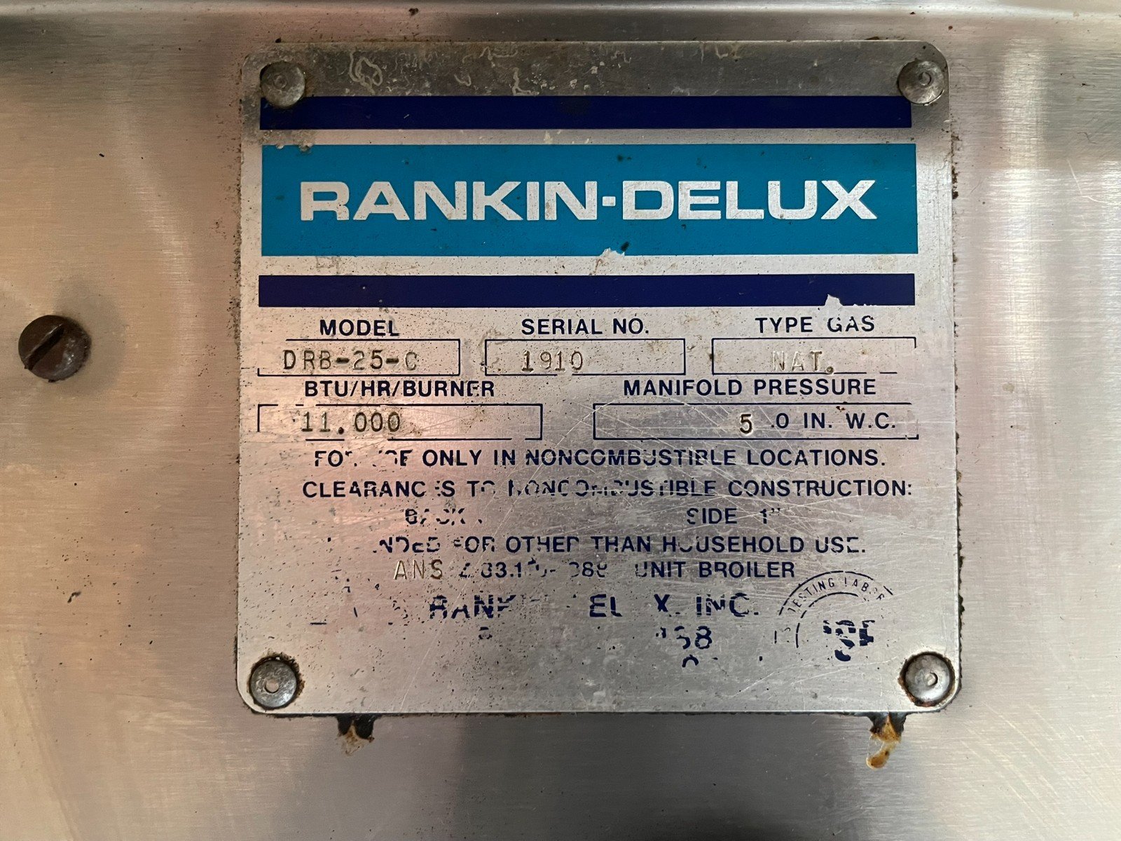 Rankin-Delux DRB-25-C Radiant Charbroiler Propane - Image 8