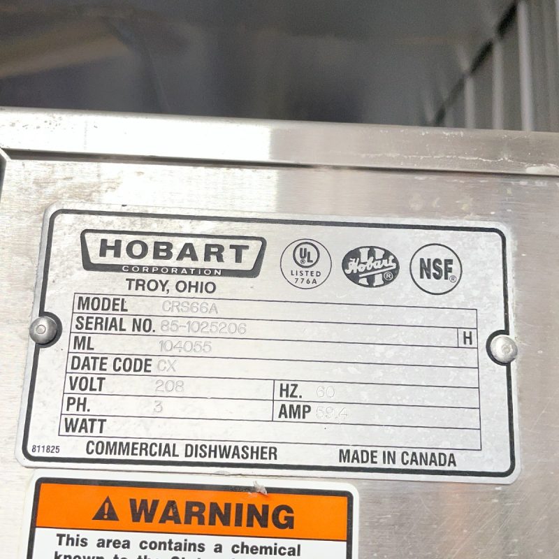 Hobart CRS66A Conveyor Dishwasher - Image 11