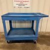 Blue Plastic Utility Cart on Casters