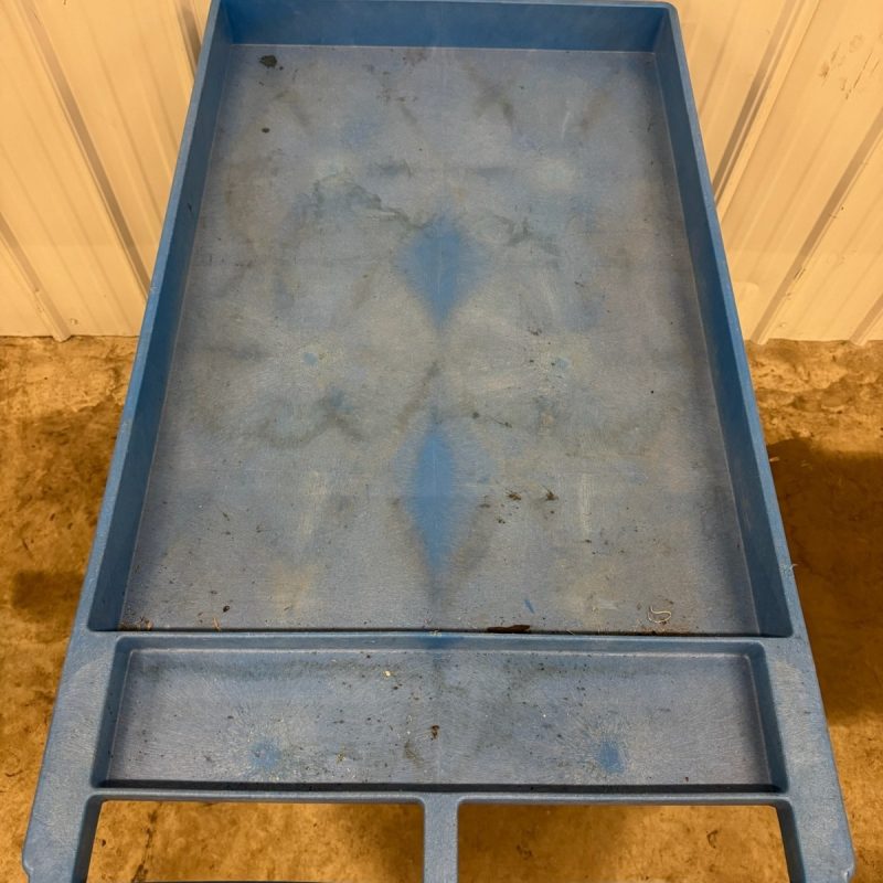 Blue Plastic Utility Cart on Casters - Image 7