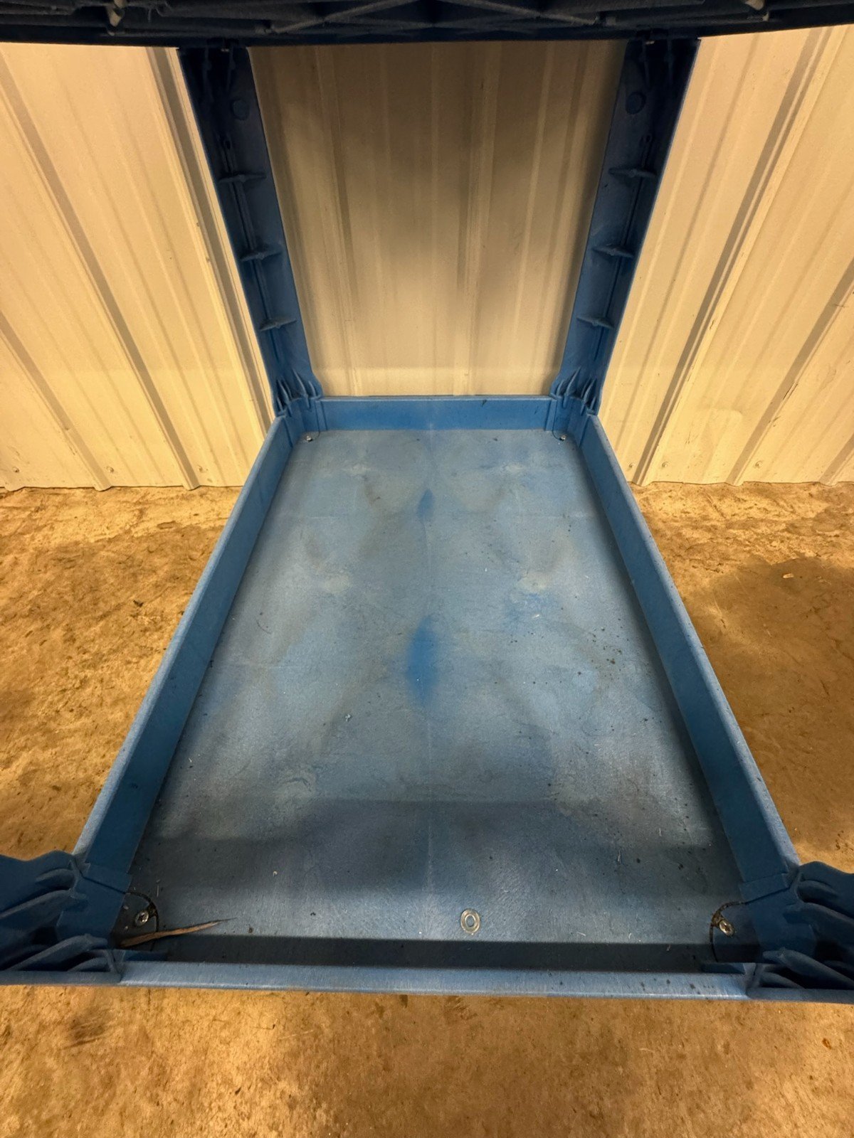 Blue Plastic Utility Cart on Casters - Image 8